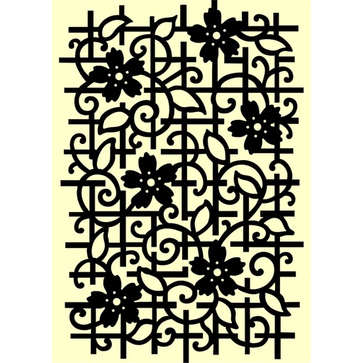 Personal Impressions Floral Lattice 5"x7" Mylar Stencil 