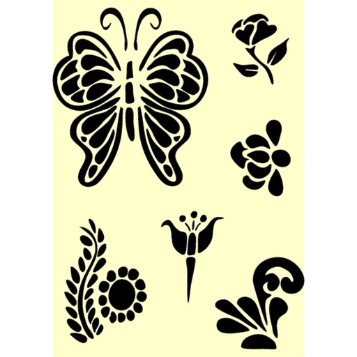 Personal Impressions FolkArt Flora & Fauna #2 A5 Mylar Stencil 