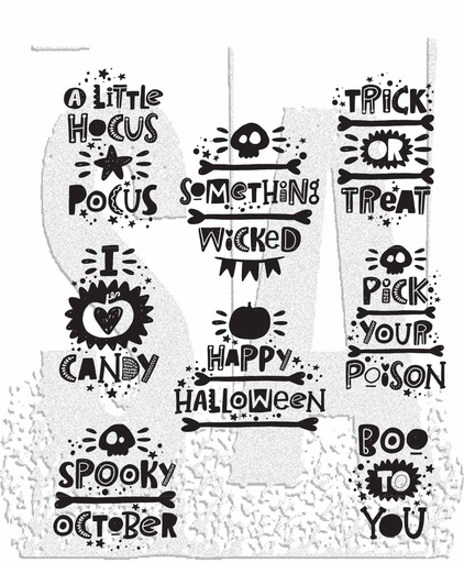 Tim Holtz - Stampers Anonymous Cling Stamps - Halloween Whatnots