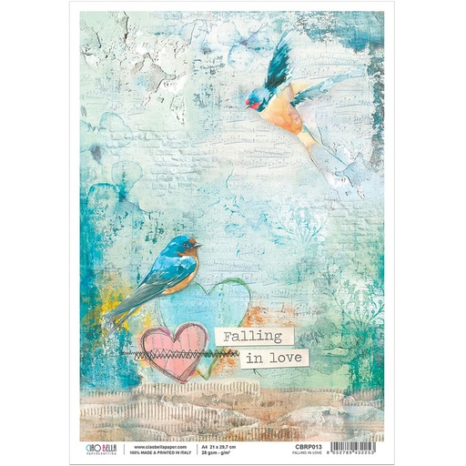 Ciao Bella Paper - Falling In Love A4 Rice Paper (5 pack)