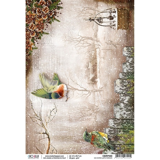 Ciao Bella Paper - No Winter Lasts Forever A4 rice paper (5 Pack)