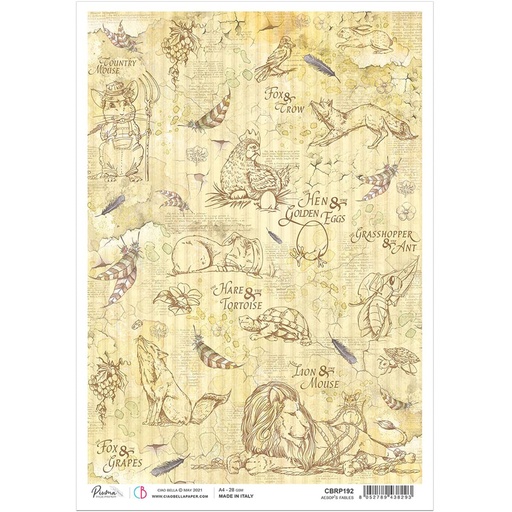 Ciao Bella Paper - Aesop's Fables A4 Rice Paper (5 pack)