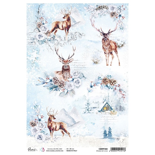 Ciao Bella Paper - A Walk With A Elk A4 rice paper (5 Pack)