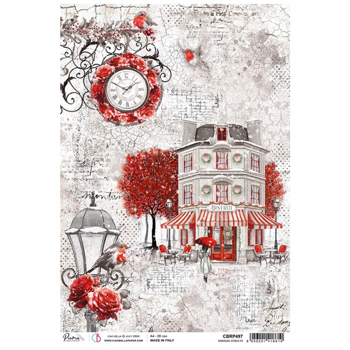 Ciao Bella Paper - Parisian Streets A4 rice paper (5 Pack)