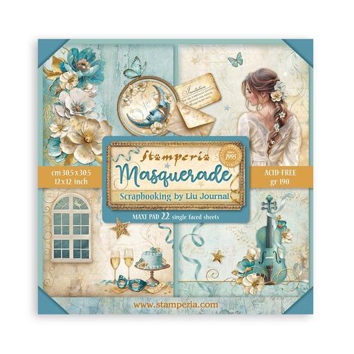 Stamperia - Masquerade - 12x12" Single Sided Scrapbooking Pad