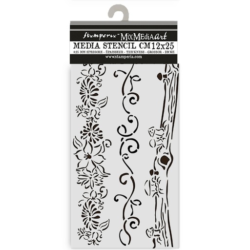 Stamperia - Hidden Grove - 3 Borders Stencil (12cmx25cm)