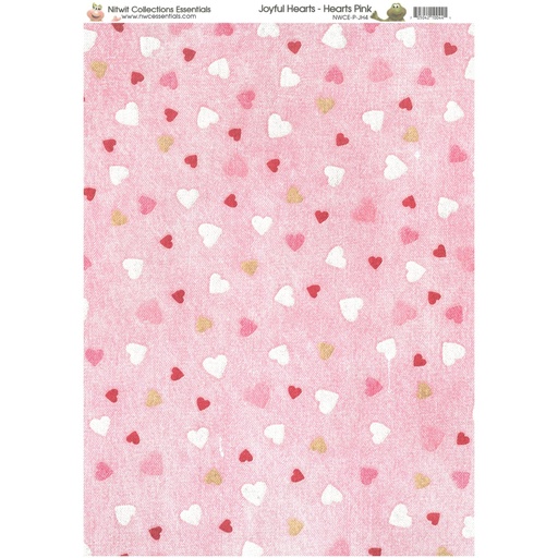 Nitwits Joyful Hearts Hearts Pink Paper A4 pack of 10 sheets         