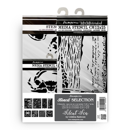 Stamperia - Silent Sea - Stencil Assortment (8 pcs) 
