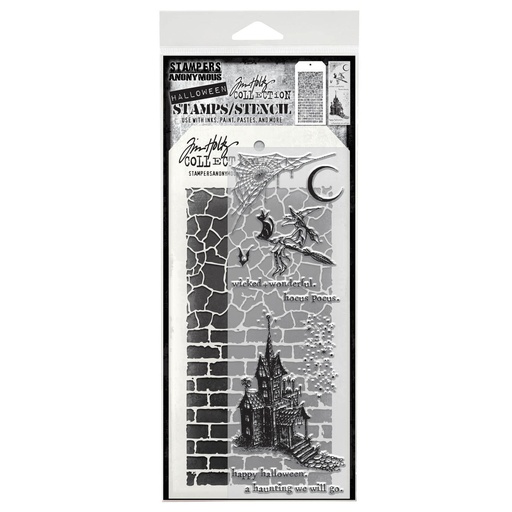 Tim Holtz Mixed-Media Stamps & Stencil Set - BeWitching