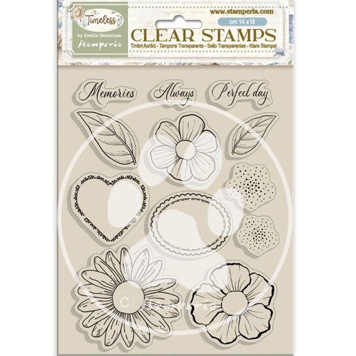 Stamperia - Timeless - Flowers & Hearts stamp set