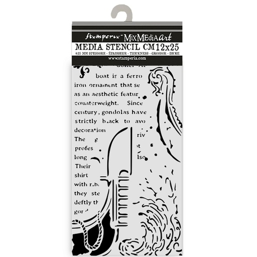 Stamperia - Venice City of Art - Gondola Stencil (12cmx25cm)