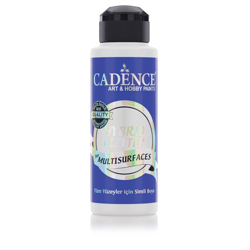 Cadence Hybrid Glitter Paint - White + Silver Glitter (120 ml)
