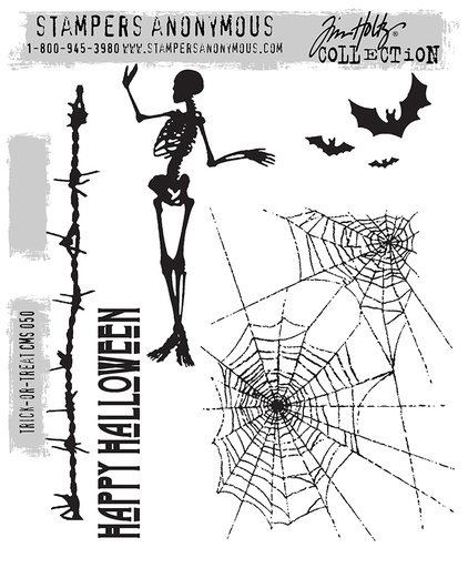 Tim Holtz - Stampers Anonymous Cling Stamps - Trick-or-Treat