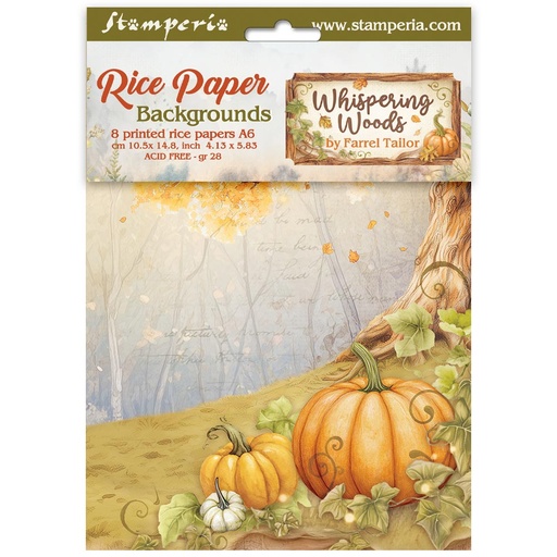 Stamperia - Whispering Woods - A6 Rice paper  Backgrounds