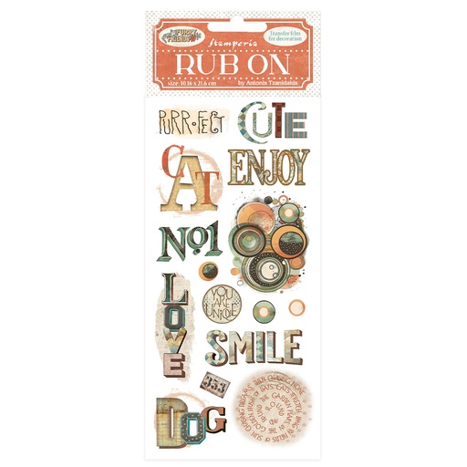 Stamperia - Furry Friends - Rub On - Writings