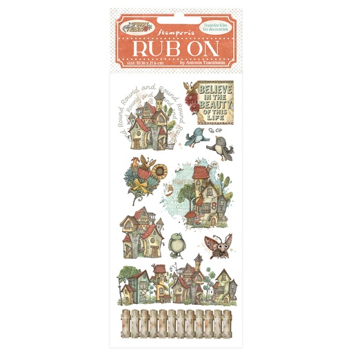 Stamperia - Furry Friends - Rub On - Houses