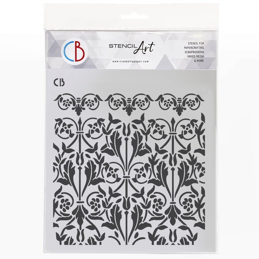 Ciao Bella Paper - Book Lovers - Tapestry Treasures 8"x8" stencil