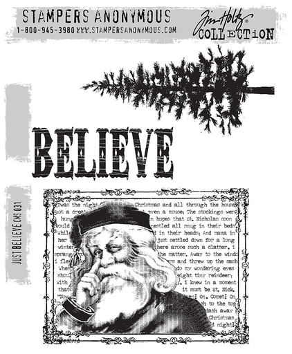 Tim Holtz - Stampers Anonymous Cling Stamps - Just Believe