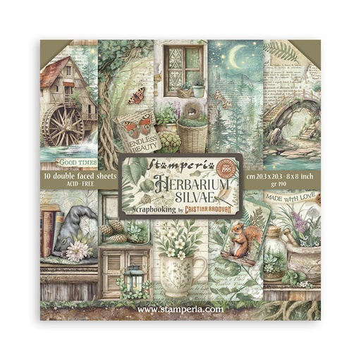 Stamperia - Herbarium Silvae - 8"x8" Double Sided Scrapbooking Pad