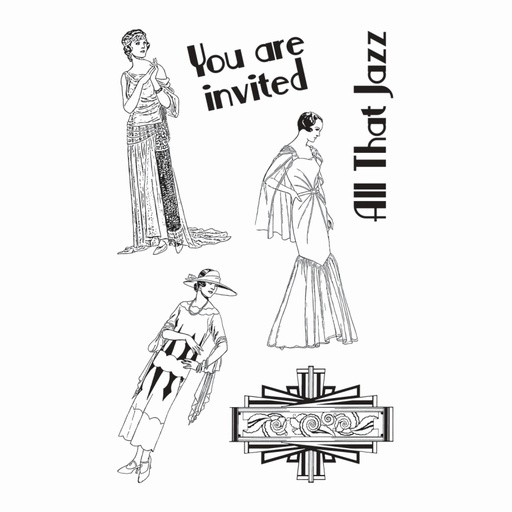 Ultimate Crafts Jazzy Invitation Stamp Set