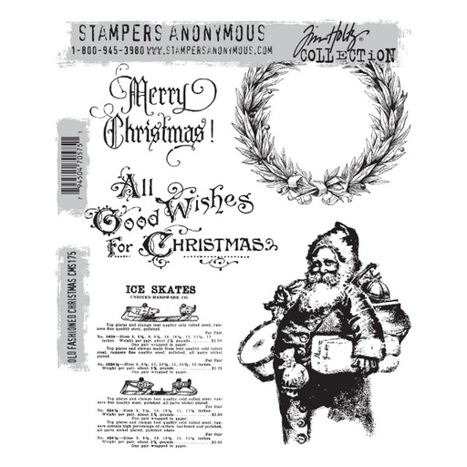 Tim Holtz - Stampers Anonymous Cling Stamps - Old Fashioned Christmas