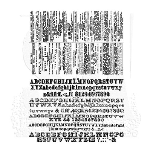 Tim Holtz - Stampers Anonymous Cling Stamps - Newsprint & Type