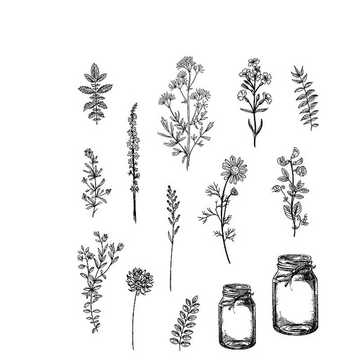 Tim Holtz - Stampers Anonymous Cling Stamps - Flower Jar