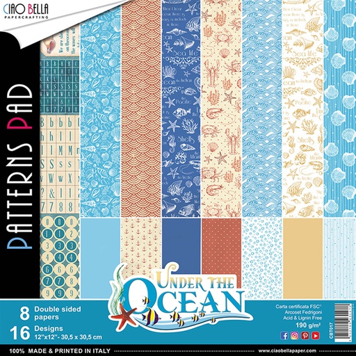 Ciao Bella Paper - Under The Ocean - 12"x12" Patterns Pad 