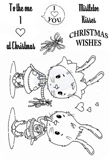 Personal Impressions Mistletoe Rabbits stamp set