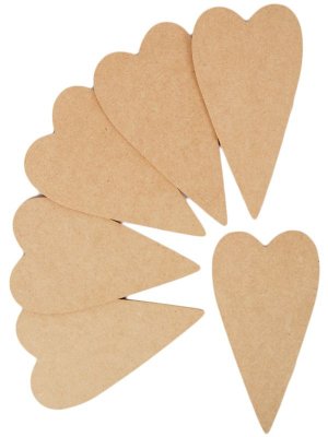 Pronty Crafts - MDF FolkArt Heart -10cm x18.5cm - (6pcs)
