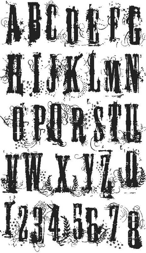 Tim Holtz - Stampers Anonymous Cling Stamps - Grunge Alphabet