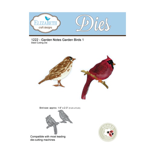 Elizabeth Craft Designs - Garden Notes Garden Birds 1 Die Set