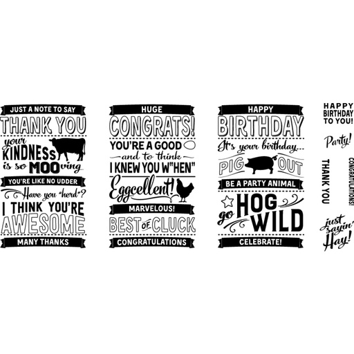 Elizabeth Craft Designs - Barn Greetings Clear Stamp