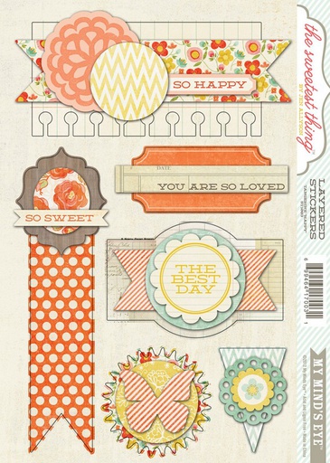Happy Layered Sticker Sold in singles