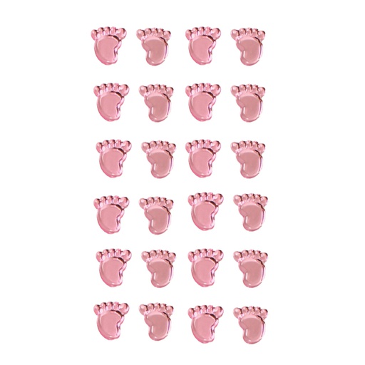 Girl Footprints Pearl Pink Craft Stickers - 25 Pieces
