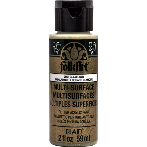 Glitter Glam Gold Folkart Multi-Surface 2oz