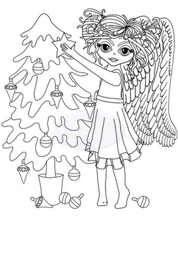 Polkadoodles Angel Tree stamp set