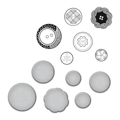 Spellbinders Stamp & Die Set - Vintage Buttons