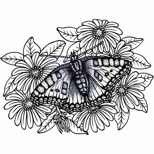 Sweet Dixie Tortoiseshell Butterfly on Michaelmas Daisies