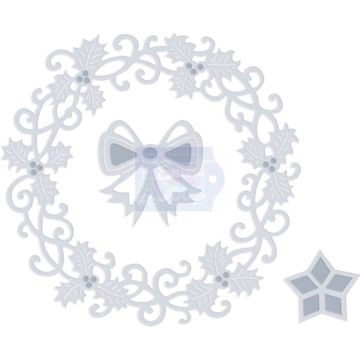 Sweet Dixie Delicate Holly Wreath die set