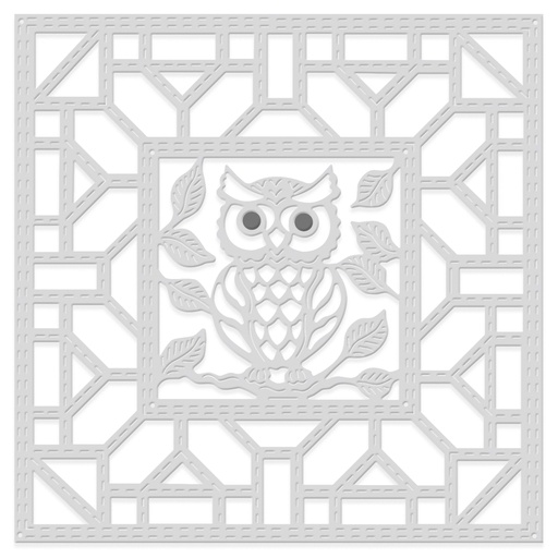 Sweet Dixie Large Owl Applique Patchwork Square die set